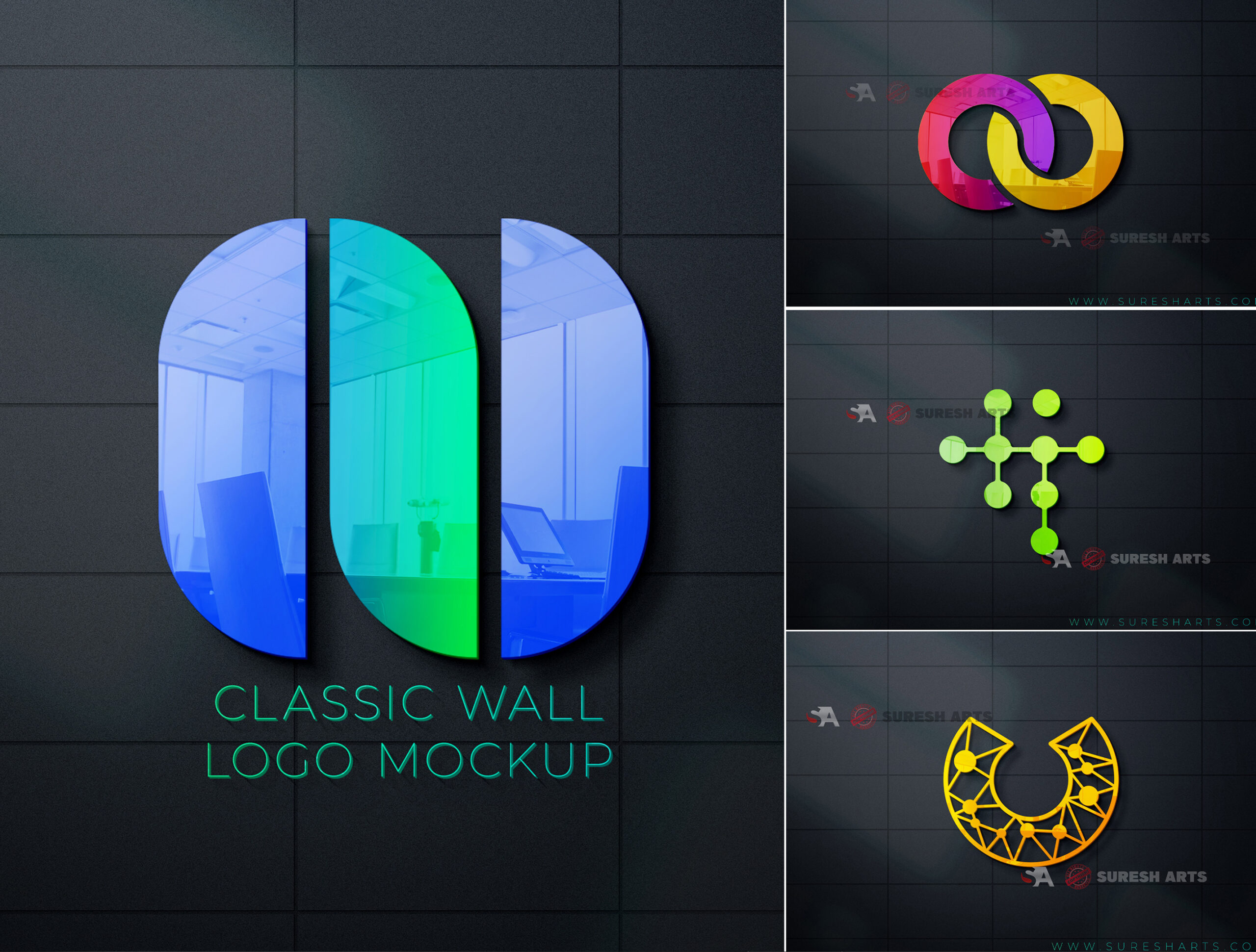Super Realistic Wall Logo MockUp -Free Download